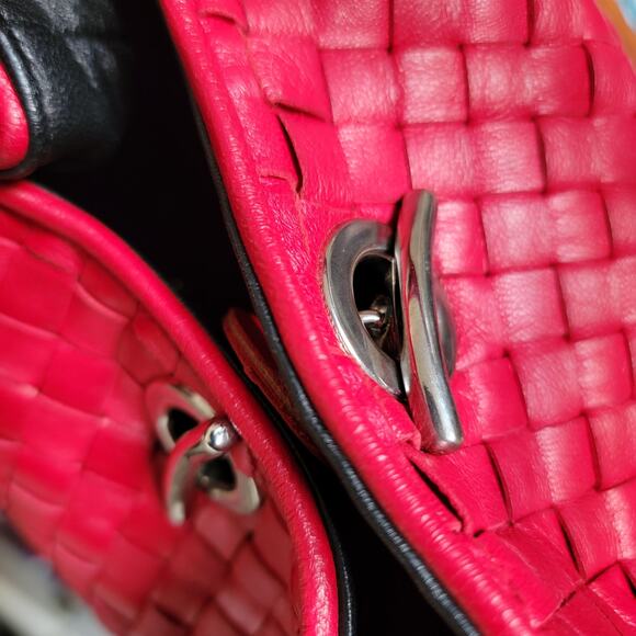 Fontanelli Woven Cherry Reversible Leather Tote - Picture 2 of 8